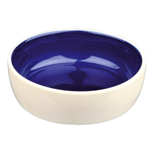 Castron Ceramic Pentru Pisici, 0.3 l /13 cm, Crem/Albastru, 2467