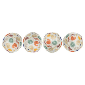 Jucarie Pentru Pisici, Set 4 Mingi Cu Imprimeu Leopard, 4 cm, 4109	