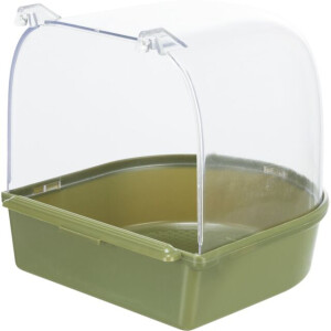 Cadita Acoperita Pentru Pasari, Plastic, Semicerc, 15x13x13 cm, Diverse Culori, 5401