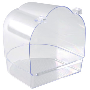 Cadita Acoperita Pentru Pasari, Plastic, Semicerc, Transparent, 13x12x13 cm, 5402