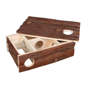 A(-20%) Casuta Labirint Pentru Rozatoare, Leif, Lemn, 35x11x25 cm, Maro, 6201	