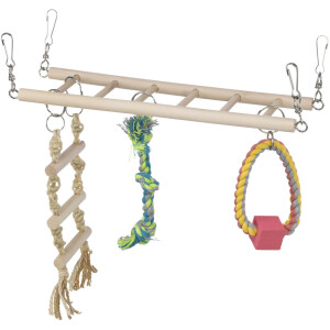 Pod Suspendat Pentru Rozatoare, Cu Jucarii, Lemn, 29x25x9 cm, 6274	