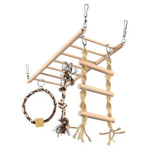 A(-20%) Pod Suspendat Pentru Rozatoare, Cu Jucarii, Lemn, 35x15x15 cm, 6905	