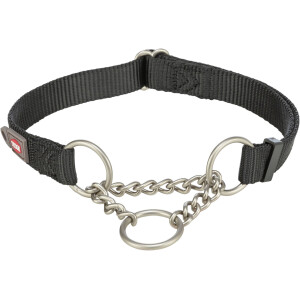 Zgarda Strangulanta, Premium, M-L: 35-50 cm/20 mm, Negru, 202801	