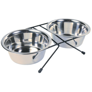 Set 2 Castroane Inox Cu Suport Metalic, 2x0.75 l/17 cm/33x8x19 cm, 24832