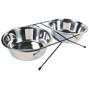 Set 2 Castroane Inox Cu Suport Metalic, 2x2.8 l/ 24 cm/52x11x30 cm, 24834