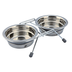 Set 2 Castroane Inox Cu Suport Metalic, 2x0.25 l/11 cm/23x6x14 cm, 25230