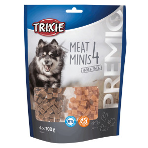 Recompense Pentru Caini, Premio Minis, Cuburi 4 Carni, Cu Pui/Rata/Vita/Miel, 4 x 100 g, 31852