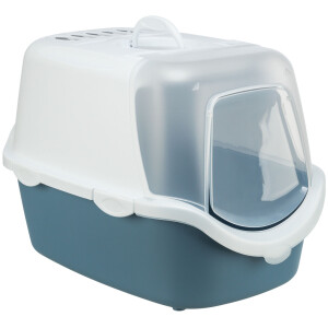 Litiera Vico Open Top, Cu Capac Si Lopatica, 40x40x56 cm, Albastru/Alb, 40341