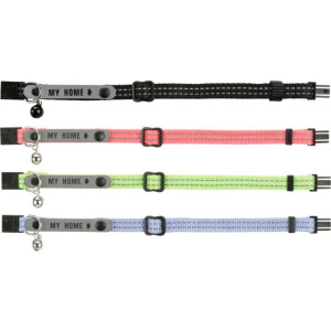 Zgarda Pentru Pisici, Cu Adresier Si Clopotel, Reflectorizanta, Diverse Culori, 41576	