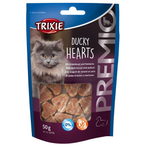 Recompense Pentru Pisici, Premio, Inimioare Cu Rata Si Peste, 50 g, 42705