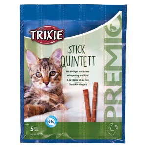 Recompense Pentru Pisici, Premio Stick Quintett, Pasare Si Ficat, 5 x 5 g, 42724
