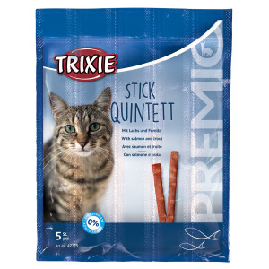 Recompense Pentru Pisici, Premio Stick Quintett, Somon Si Pastrav, 5 x 5 g, 42725