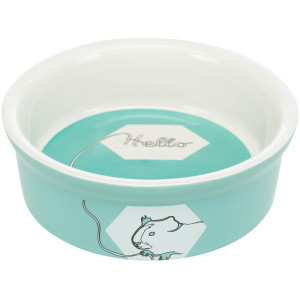 Castron Ceramic Pentru Porcusori de Guineea, Hello, 240 ml/ 12 cm, Diferite Culori, 60735