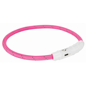 Zgarda Cu Led, Incarcare USB, XS-S: 35 cm/7 mm, Roz, 12706