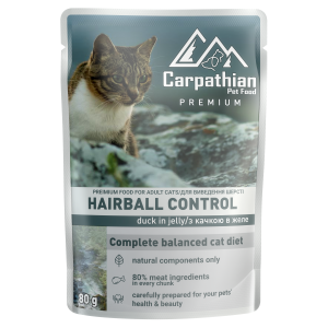 Hrana Umeda Pentru Pisici, Premium Adult, Hairball Control, Cu Rata In Jeleu, 80 g	