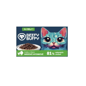 Hrana Umeda Pentru Pisici, Pui si Curcan in Sos, 4x100 g