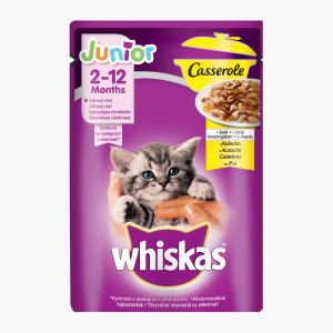 Hrana Umeda Pentru Pisici, Whiskas Junior Casserole, Pui In Aspic, 85 g