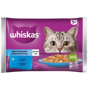 Hrana Umeda Pentru Pisici, Whiskas Adult, Selectii Din Peste In Aspic, 4x85 g