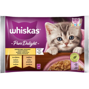 Hrana Umeda Pentru Pisici, Whiskas Junior Pure Delight, 4x85 g