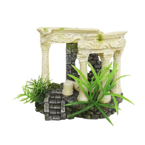 L(-19%)Decor Pentru Acvariu, Coloana Cu Plante, 13x7.2x10.5 cm, R069