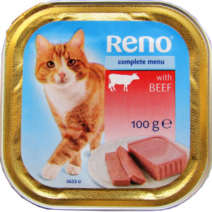 Hrana Umeda Pentru Pisici, Reno Adult, Pate Cu Vita, 100 g	