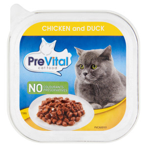 Hrana Umeda Pentru Pisici, Prevital, Cu Pui Si Rata, 100 g	