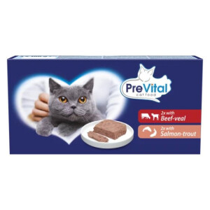 Hrana Umeda Pentru Pisici, Prevital, Pate Cu Somon/Pastrav/Vita/Vitel, 4x100 g
