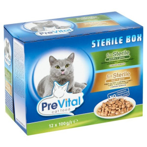 Hrana Umeda Pentru Pisici, Prevital Sterile Box, 12x100 g	