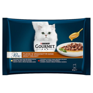 Hrana Umeda Pentru Pisici, Gourmet Perle, Cu Pui/Vita, 4x85 g	