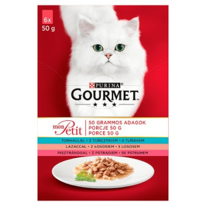 Hrana Umeda Pentru Pisici, Gourmet Mon Petit, Cu Ton/Pastrav, 6x50 g	