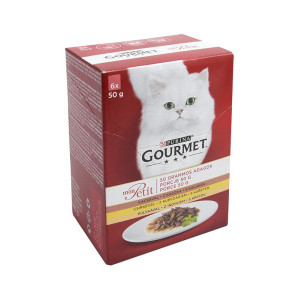 Hrana Umeda Pentru Pisici, Gourmet Mon Petit, Cu Rata/Pui/Curcan, 6x50 g	