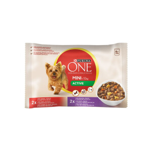 Hrana Umeda Pentru Caini, One Mini Active, Cu Vita, 4x100 g