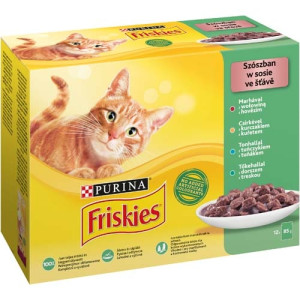 Hrana Umeda Pentru Pisici, Friskies, Cu Vita/Pui/Peste, 12x85 g