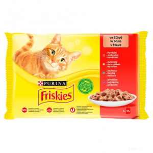 Hrana Umeda Pentru Pisici, Friskies, Cu Pui/Vita/Miel/Rata, 4x85 g