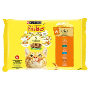 Hrana Umeda Pentru Pisici, Friskies, Cu Pui/Rata/Somon/Curcan, 4x85 g