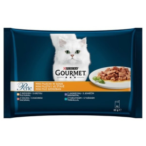 Hrana Umeda Pentru Pisici, Gourmet Perle, Cu Curcan/Ton/Rata/Miel, 4x85 g	