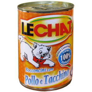Hrana Umeda Pentru Pisici Lechat, Cu Pui Si Curcan, 400 g