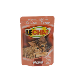 Hrana Umeda Pentru Pisici, LeChat, Cu Somon Si Ton, 100 g	