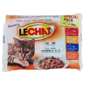 Hrana Umeda Pentru Pisici, LeChat Multipack, 4x100 g	