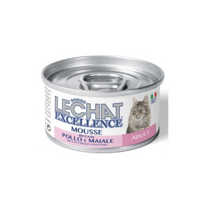 Hrana Umeda Pentru Pisici, LeChat Excellence Adult, Mousse Cu Pui/Porc, 85 g	