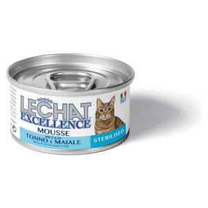 Hrana Umeda Pentru Pisici, LeChat Excellence Steril, Mousse Cu Ton/Porc, 85 g	