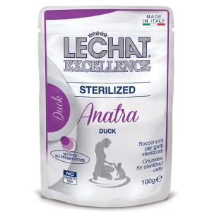Hrana Umeda Pentru Pisici, LeChat Excellence Steril, Cu Rata, 100 g	