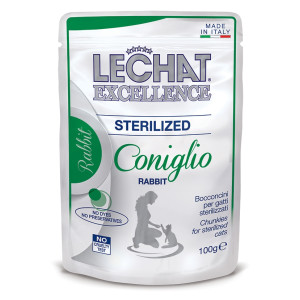 Hrana Umeda Pentru Pisici, LeChat Excellence Steril, Cu Iepure, 100 g	