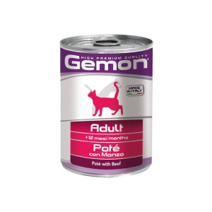 Hrana Umeda Pentru Pisici, Gemon Adult, Pate Cu Vita, 400 g
