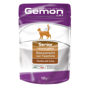 Hrana Umeda Pentru Pisici, Gemon Senior, Cu Curcan, 100 g	