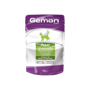 Hrana Umeda Pentru Pisici, Gemon Adult, Cu Iepure/Legume, 100 g	
