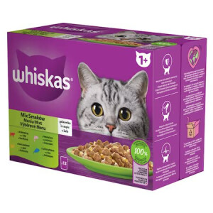 Hrana Umeda Pentru Pisici, Whiskas Adult, Meniu Mixt, 12x85 g