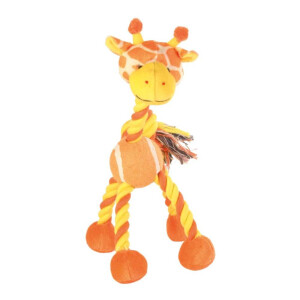 Jucarie Pentru Caini,  Girafa Cu Minge Tenis Si Sfoara, 28 cm, 3578	