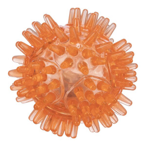 Jucarie Pentru Caini, Minge Arici Luminoasa, 5 cm, Portocaliu, 33640	